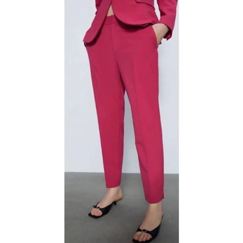 NWT ZARA HIGH-WAISTED SLIM LINEN PANTS